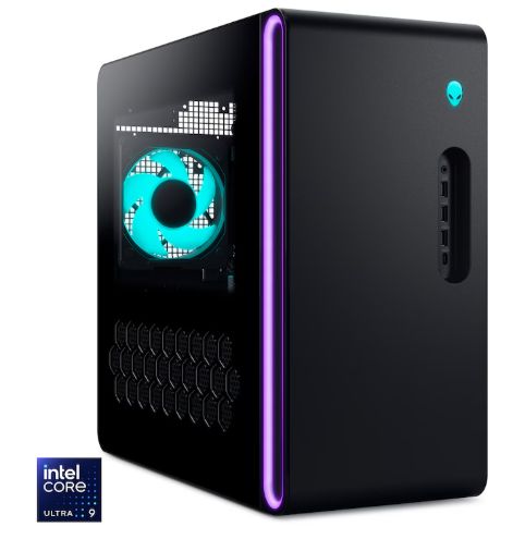 Desktop PC Dell Alienware Aurora ACT1250 Midi Tower, Intel 265F (20 C / 20 T, 1.8 GHz - 5.3 GHz, 30 MB cache, 65 W), 32 GB DDR5, 1 TB SSD, Fara unitate optica integrata, NVIDIA GeForce RTX 5060 8 GB, 500 W Platinum, Windows 11 Pro