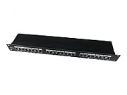 Patch panel Gembird NPP-C624-002, 19-inch, 1U, 24 prize RJ45 Cat.6, negru