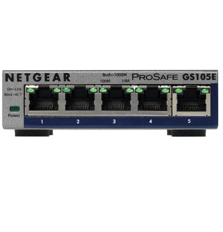Switch NetGear GS105E-200PES, 5 porturi 10/100/1000Mbps