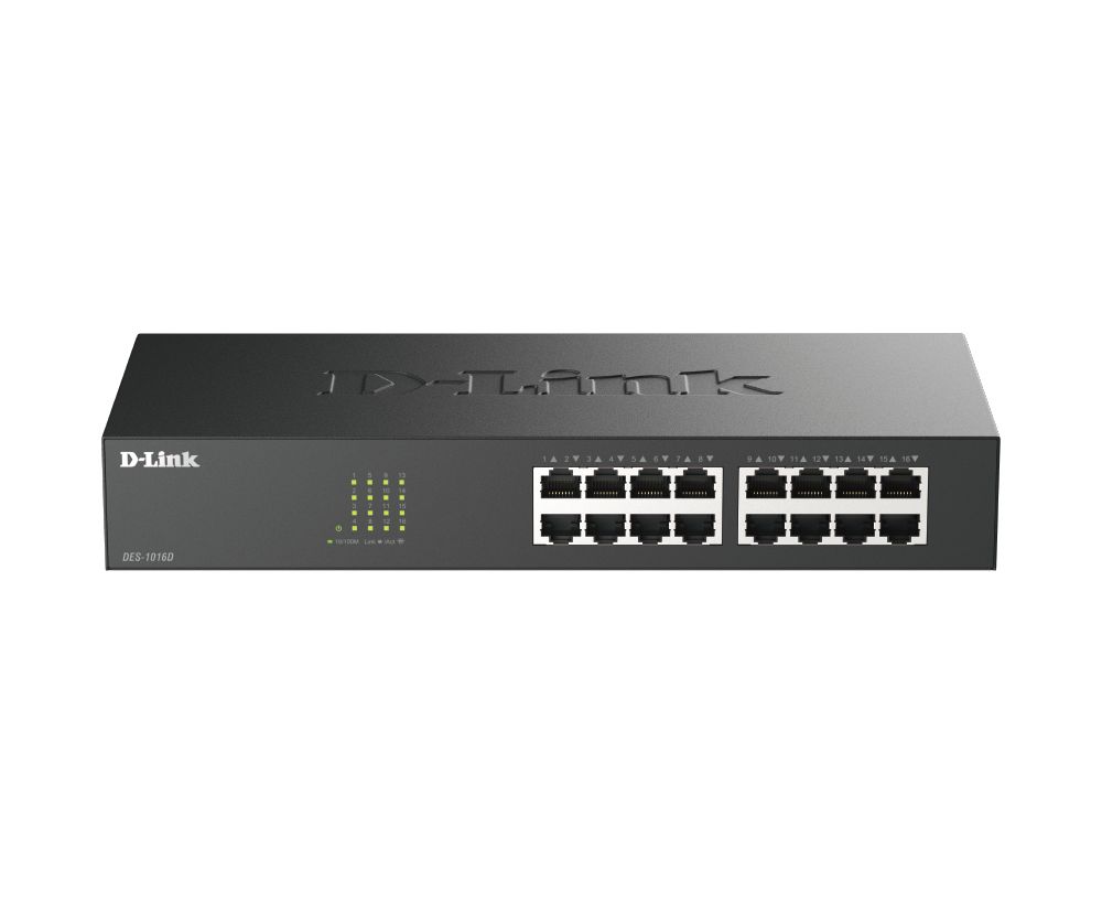 SWITCH D-LINK 16 porturi 10/100Mbps, carcasa metalica, rackabil,  DES-1016D  (timbru verde 2 lei)