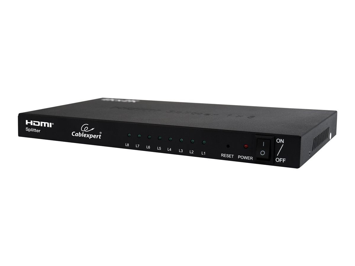 SPLITTER video GEMBIRD, split HDMI la 8 monitoare, conector 1: HDMI (M) conector 2: HDMI (M) x 8,  DSP-8PH4-03  (include TV 1.5 lei)