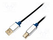 CABLU USB LOGILINK pt. imprimanta, USB 2.0 (T) la USB 2.0 Type-B (T), 2m, premium, conectori auriti, black,  BUAB220  (include TV 0.15 lei)