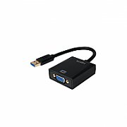 CABLU video LOGILINK, adaptor USB 3.0 (T) la VGA (M), 10cm, rezolutie maxima Full HD (1920 x 1080) la 60 Hz, negru,  UA0231  (include TV 0.06 lei)