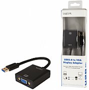 CABLU video LOGILINK, adaptor USB 3.0 (T) la VGA (M), 10cm, rezolutie maxima Full HD (1920 x 1080) la 60 Hz, negru,  UA0231  (include TV 0.06 lei)