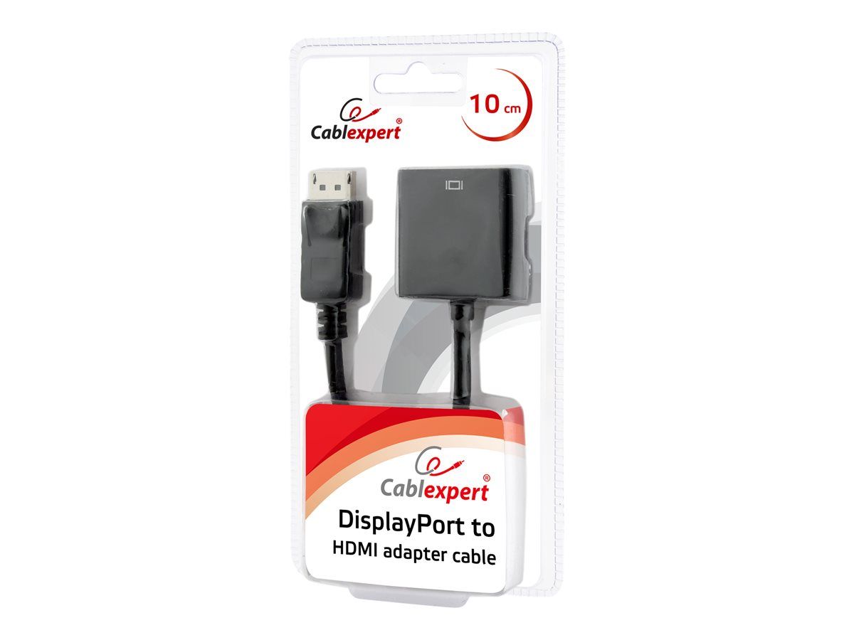 CABLU video GEMBIRD, adaptor DisplayPort (T) la HDMI (M), 10cm, rezolutie maxima Full HD (1920 x 1080) la 60Hz, negru,  AB-DPM-HDMIF-002  (include TV 0.06 lei)