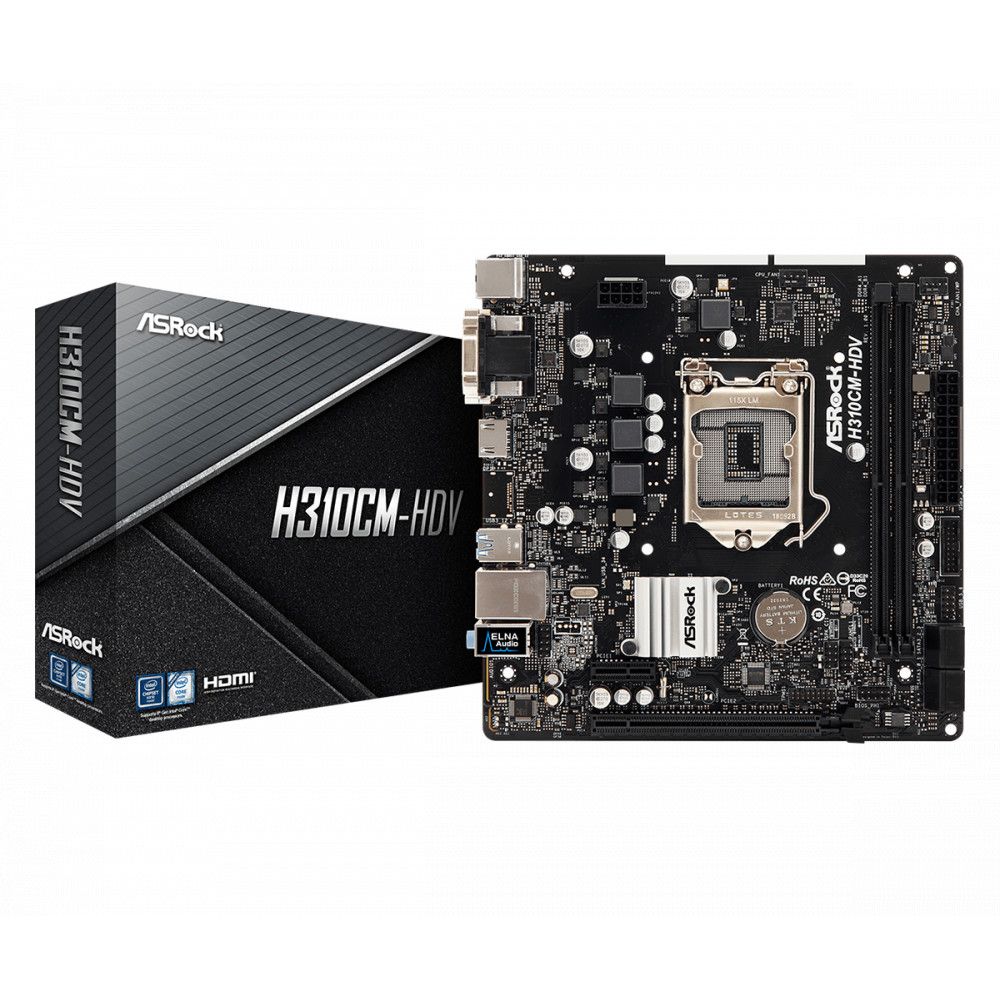 Placa de baza ASROCK H310CM-HDV, Socket 1151, Micro ATX, 2xDDR4
