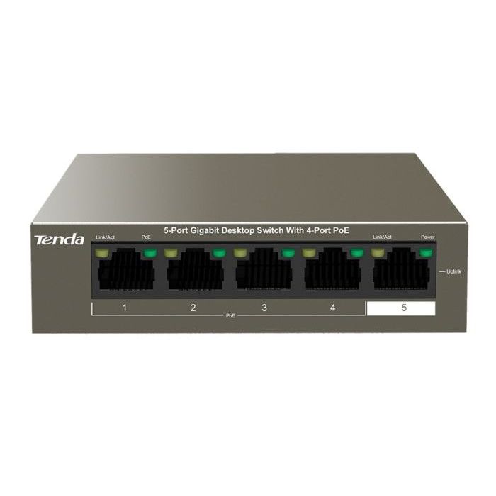 Switch Tenda TEG1105P-4-63W, 5 porturi 10/100/1000 Mbps