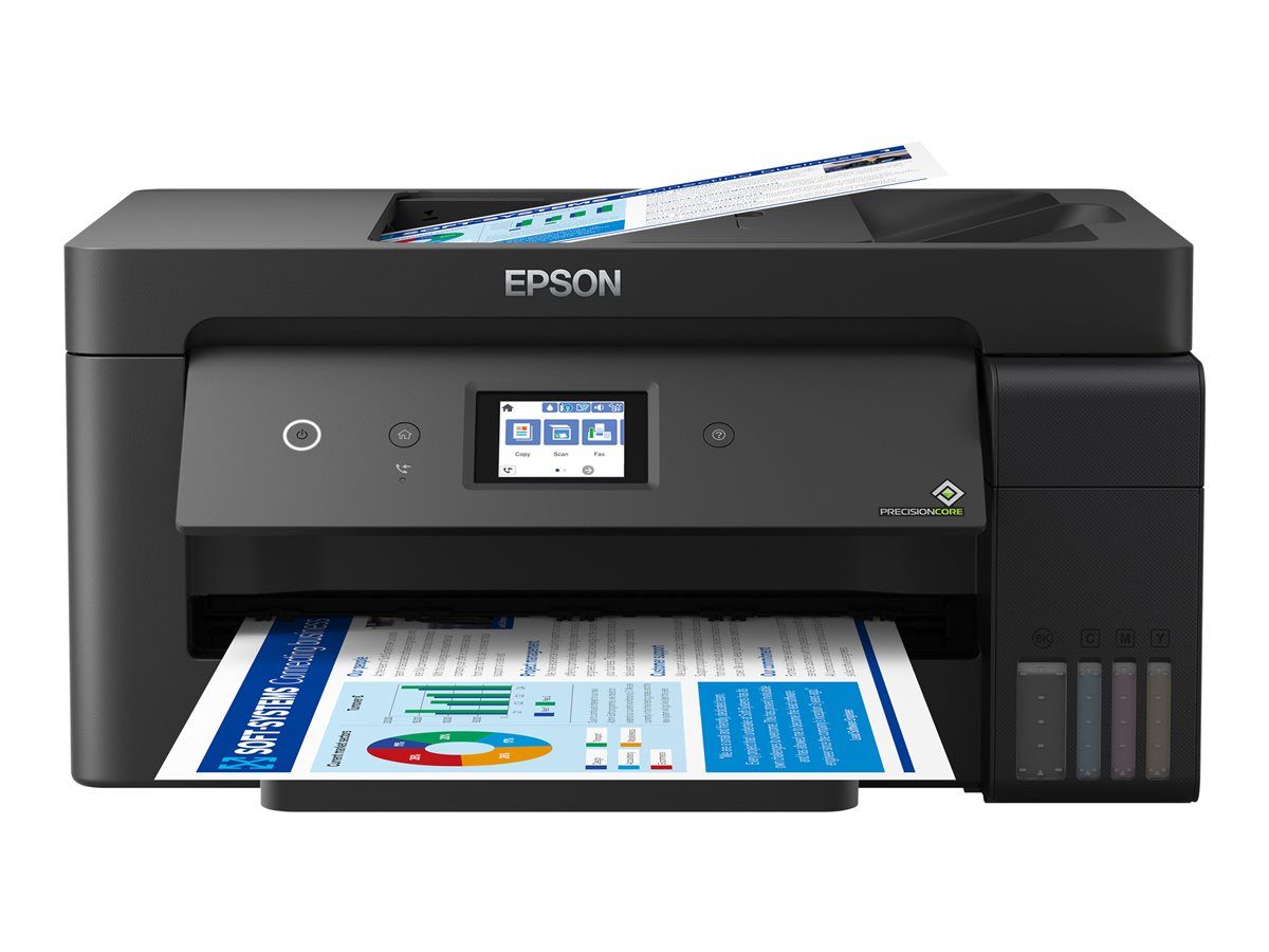 Imprimanta multifunctionala inkjet ciss color Epson L14150, A3, duplex, ADF, USB 2.0, Wi-Fi, 38 ppm negru, 24 ppm color