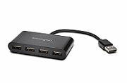 HUB extern KENSINGTON, porturi USB: USB 2.0 x 4, conectare prin USB 2.0, cablu 0.1 m, negru,  K39120EU  (include TV 0.75 lei)