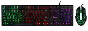 KIT gaming SPACER USB, tastatura RGB rainbow + mouse optic 7 culori, black,  SP-GK-01    (include TV 0.75 lei)