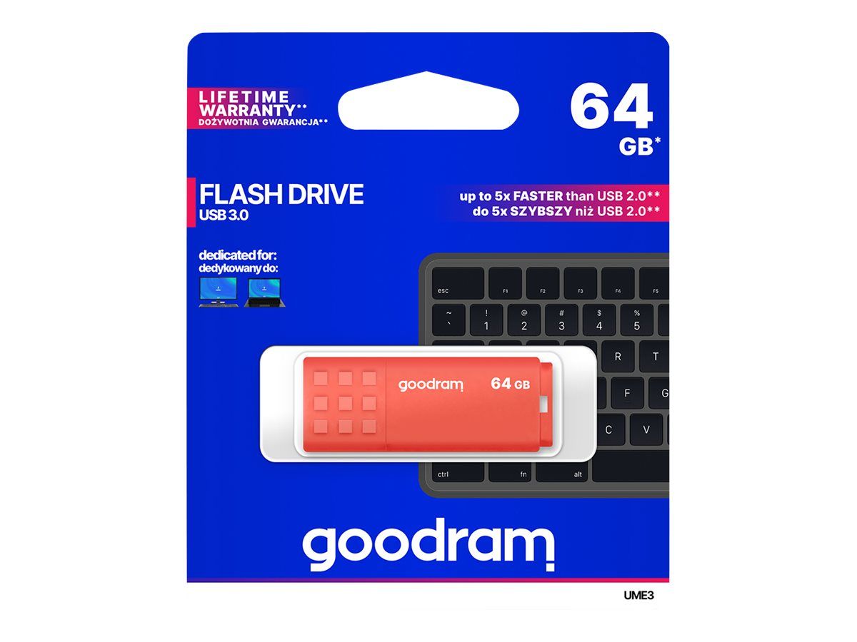 GOODRAM UME3-0640O0R11 GOODRAM memory USB UME3 64GB USB 3.0 Orange