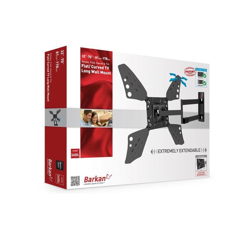 Suport TV de perete, Barkan 3500.W, Fix, 29 - 65 , VESA 400 x 400 mm, suporta pana la 40kg, alb