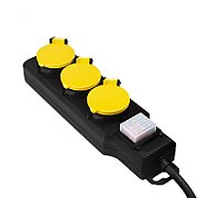 PRELUNGITOR LOGILINK, Schuko x 3, conectare prin Schuko (T), cablu 1.5 m, 16 A, protectie stropire cu apa, negru/ galben,  LPS253  (include TV 0.75 lei)