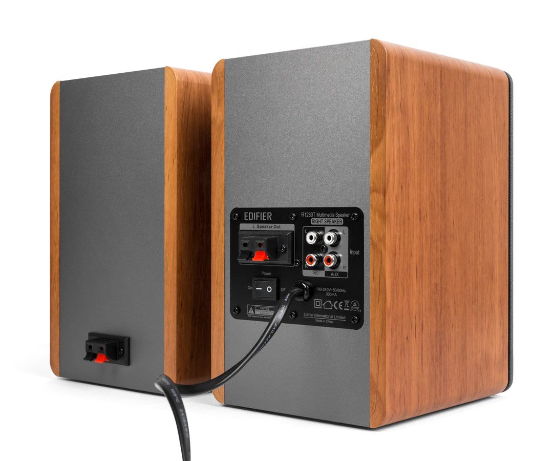 BOXE EDIFIER 2.0, RMS:  42W (2 x 21W), telecomanda wireless, volum, bass, treble, sub-out, brown,  R1280TS-BR  (include TV 8 lei)