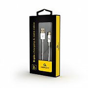 CABLU alimentare si date GEMBIRD, pt. smartphone, USB 2.0 (T) la Lightning (T), 2m, negru,  CC-USB2-AMLM-2M  (include TV 0.06 lei)