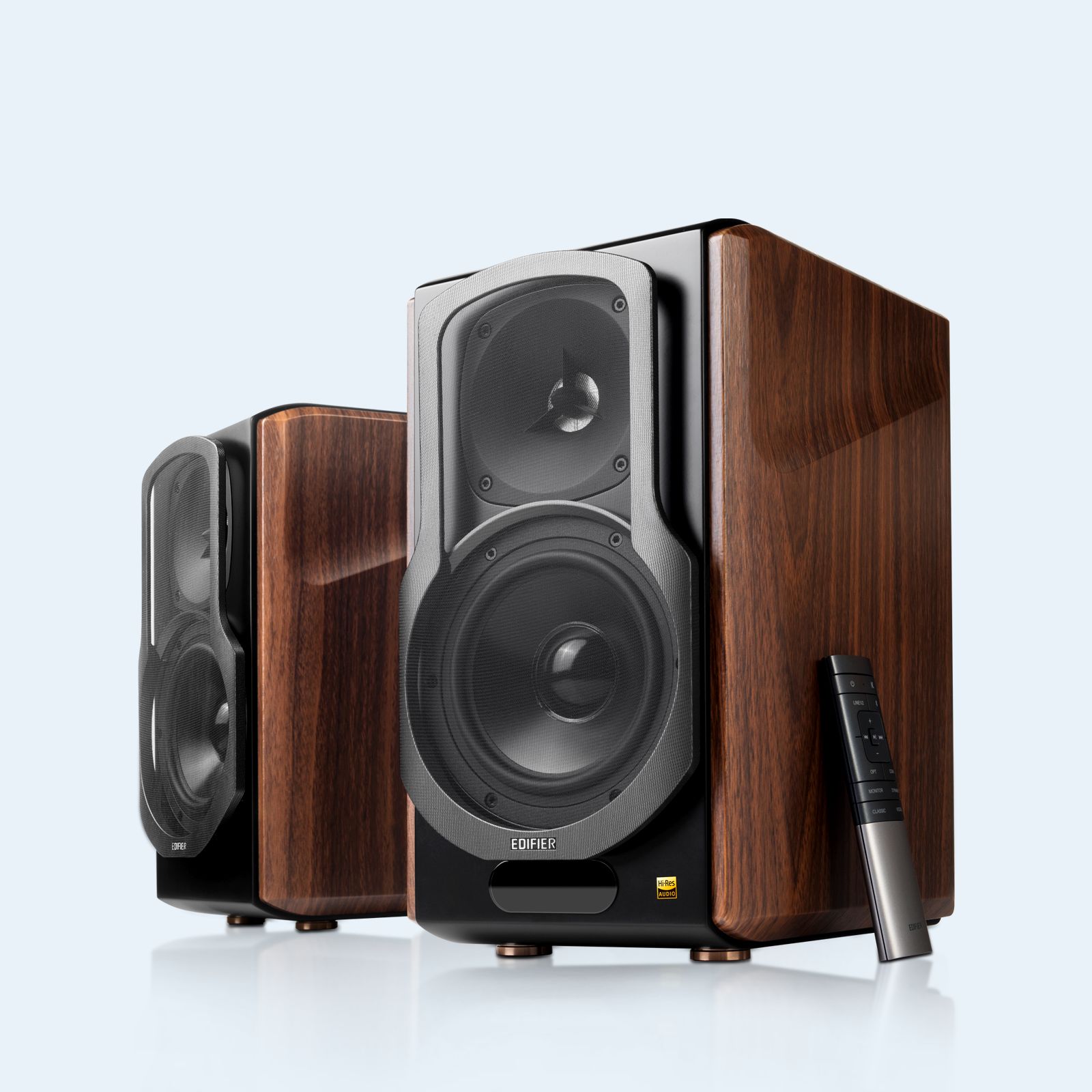 BOXE EDIFIER 2.0, RMS: 130W (2 x 15W, 1 x 50W, 1 x 50W), bluetooth telecomanda wireless, volum, bass, treble, optical, coaxial, brown,  S2000MKIII  (include TV 8 lei)