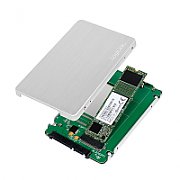 RACK extern LOGILINK, pt. SSD, M.2, M.2 S-ATA NGFF, interfata PC S-ATA3, aluminiu, argintiu,  AD0021  (timbru verde 0.8 lei)