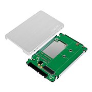 RACK extern LOGILINK, pt. SSD, M.2, M.2 S-ATA NGFF, interfata PC S-ATA3, aluminiu, argintiu,  AD0021  (timbru verde 0.8 lei)