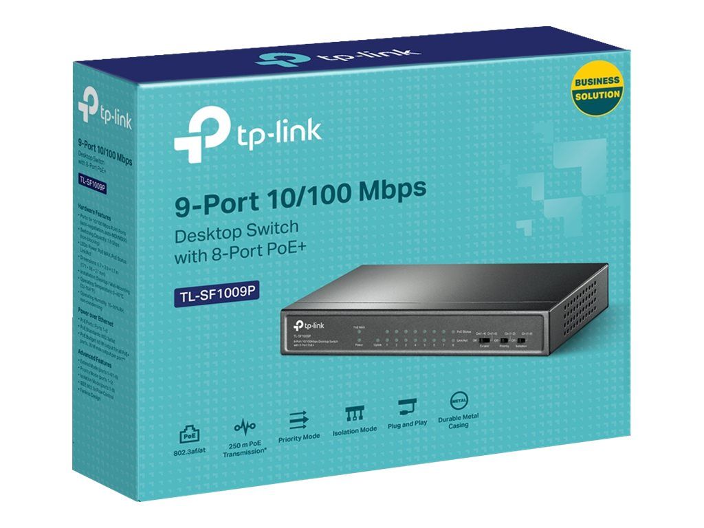 Switch TP-Link TL-SF1009P, 9 porturi 10 / 100 Mbps