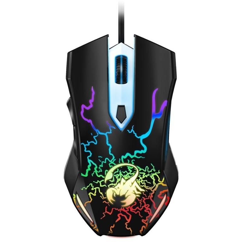 MOUSE Genius,  Scorpion Spear , gaming, cu fir, USB, optic, 1200 dpi, butoane/scroll 8/1, iluminare, butoane programabile, negru,  31040002400  (timbru verde 0.18 lei)
