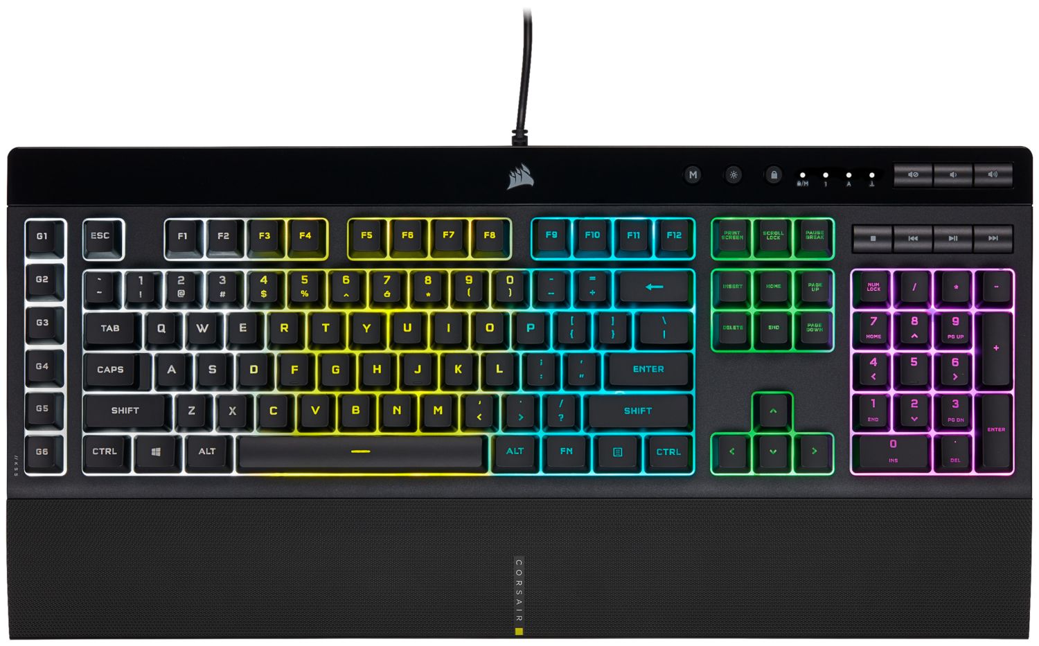 Tastatura gaming Corsair K55 PRO, iluminare RGB, butoane dedicate macro si multimedia, Negru