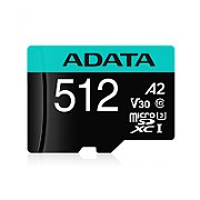 ADATA AUSDX512GUI3V30SA2-RA1 ADATA 512GB Premier Pro MICROSDXC. R/W up to 100/80 MB/s. with Adapter