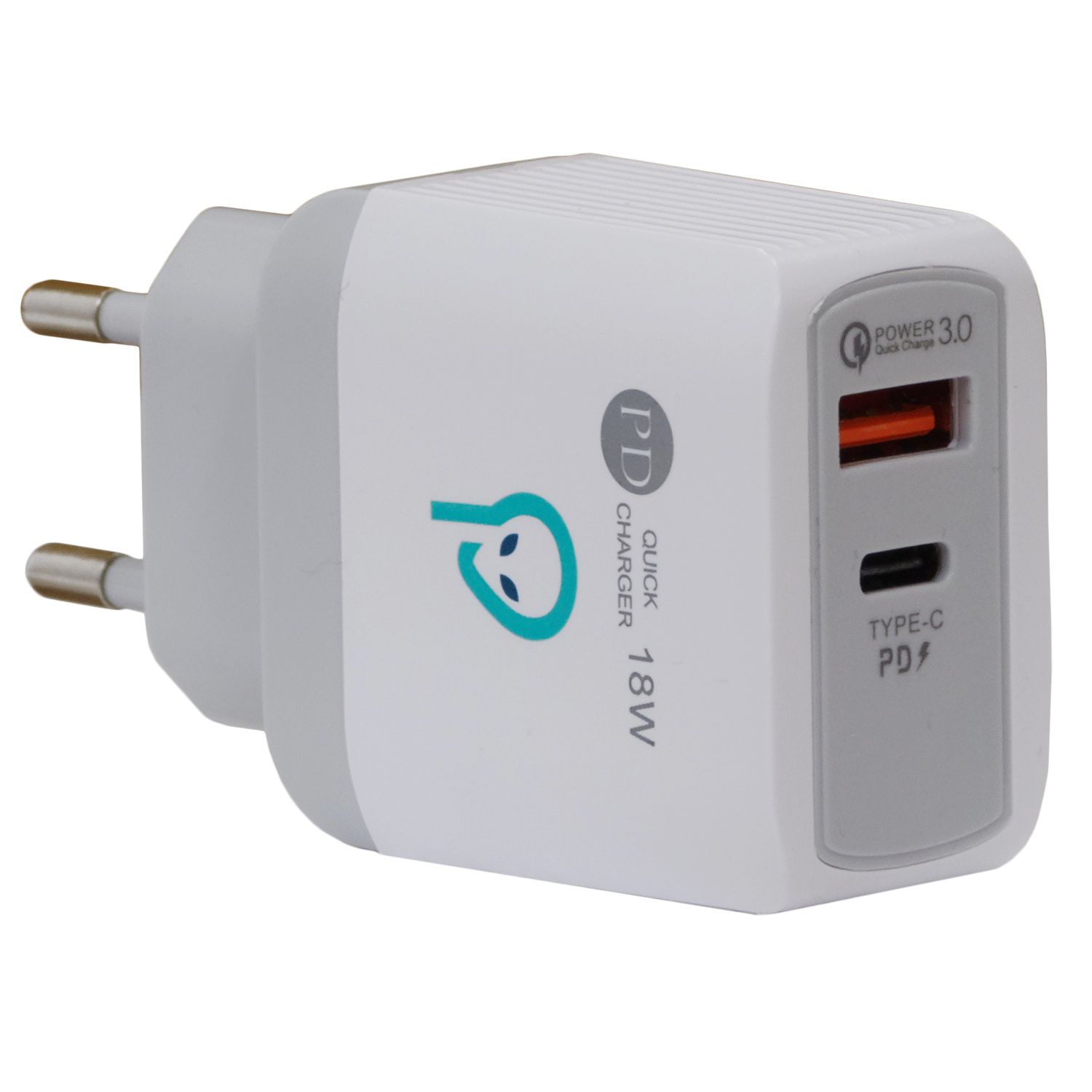 INCARCATOR retea SPACER Quick Charge 18W, USB Type-C + USB  SPAR-DUOQ-01  (include timbru verde 0.15 lei)