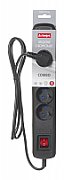Activejet black power strip with cord ACJ COMBO 5G/5M/BEZP. AUTO/CZ