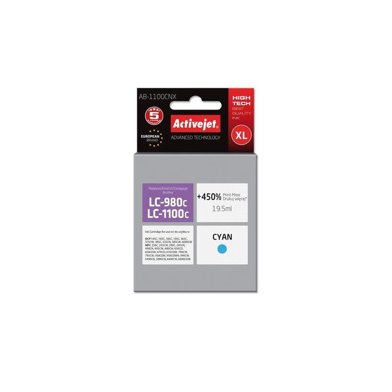 Cartus cerneala Activejet AB-1100CNX ,Albastru ,19.5 ml (compatibil cu Brother AB-1100CNX)