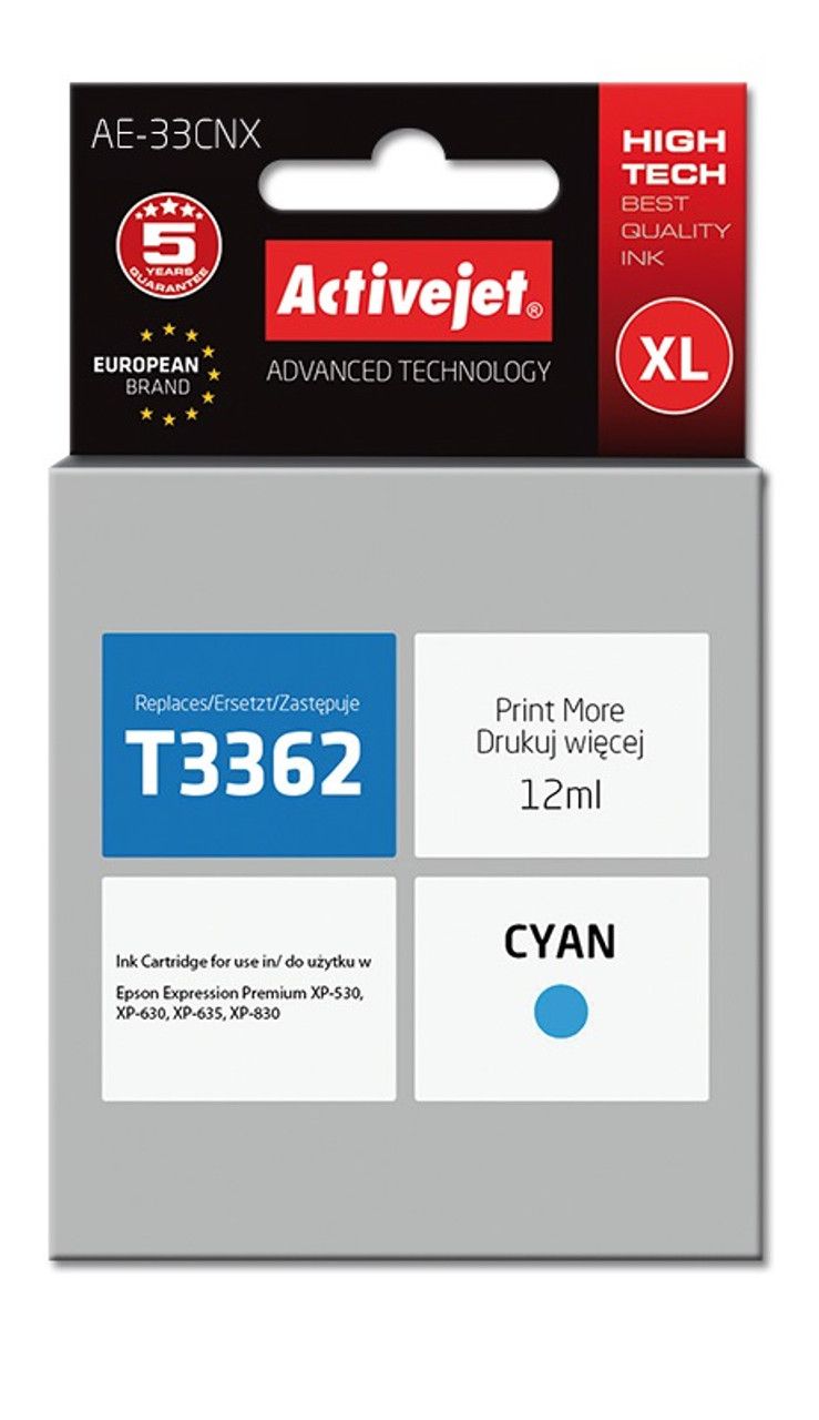 Cartus cerneala Activejet AE-33CNX ,Albastru ,12 ml (compatibil cu Epson AE-33CNX)