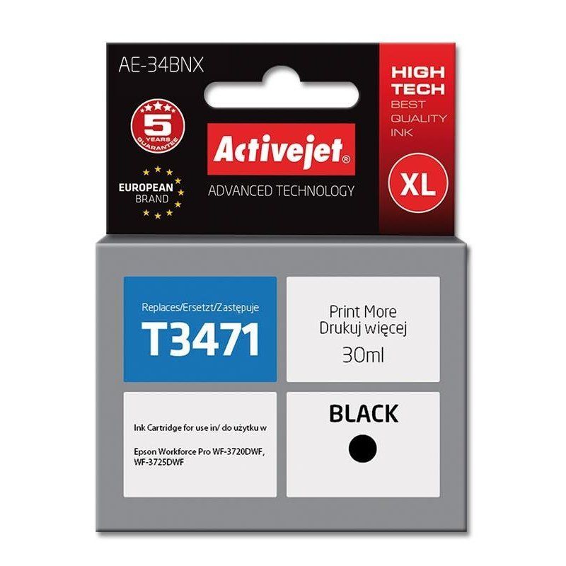 Cartus cerneala Activejet AE-34BNX ,Negru ,30 ml (compatibil cu Epson AE-34BNX)