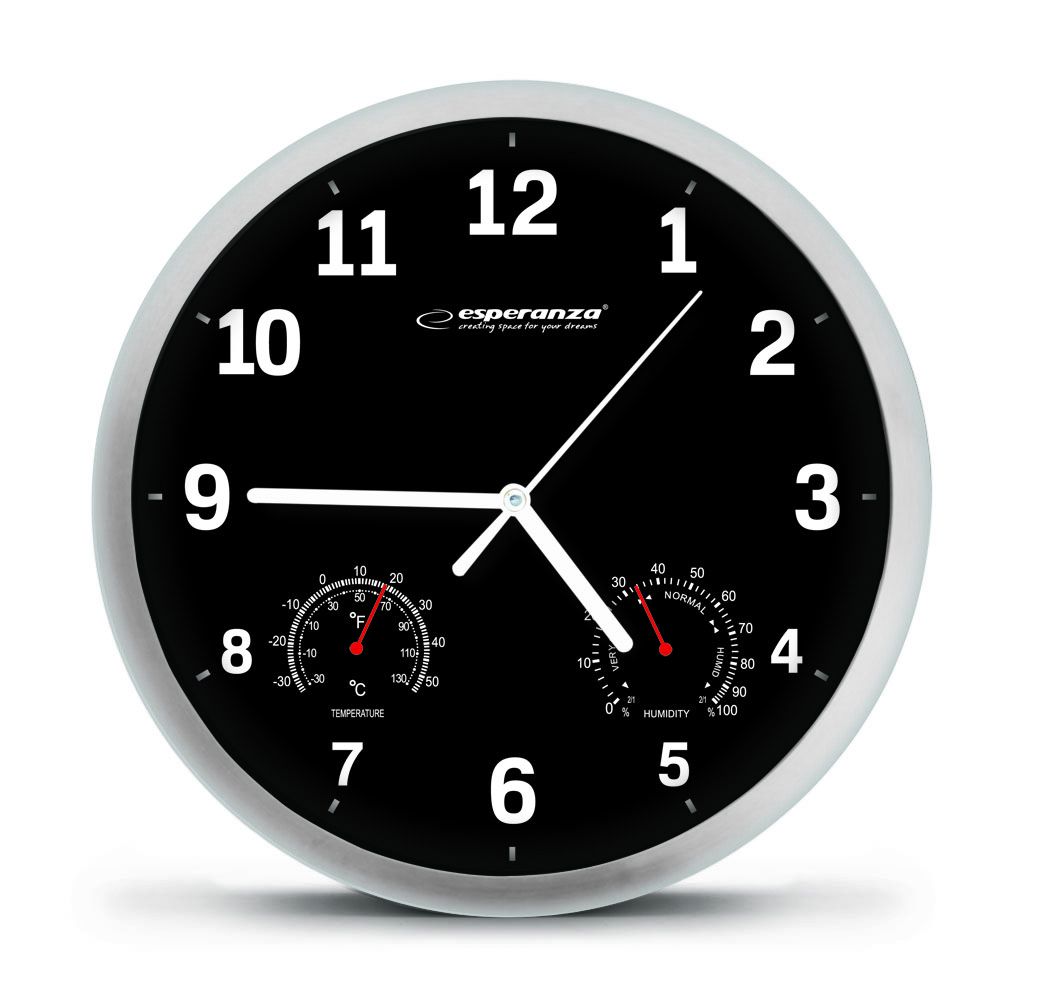 Esperanza EHC016K Mechanical wall clock Round Black