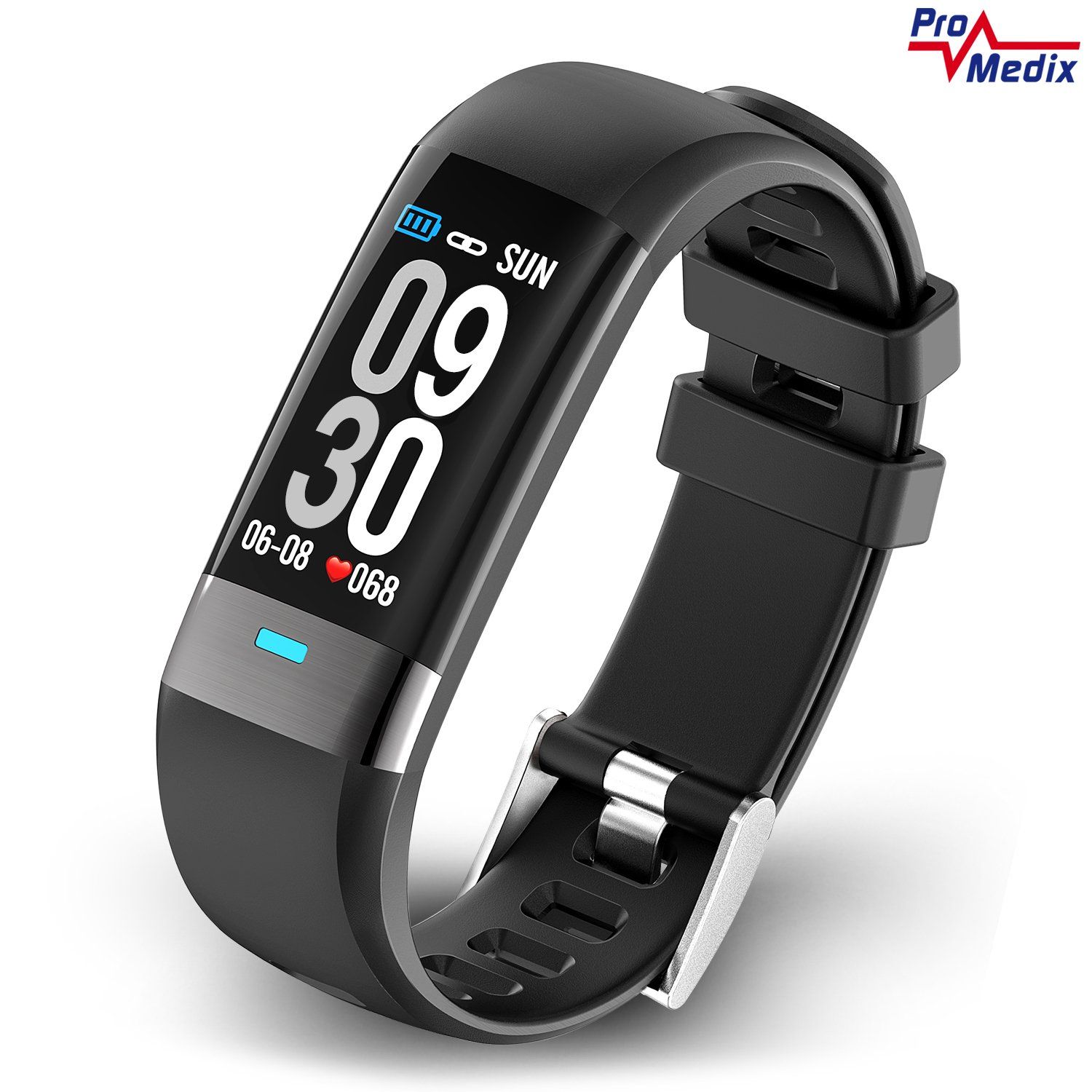 Promedix PR-650 activity tracker Wristband activity tracker Black IP67 TFT 2.44 cm (0.96 )