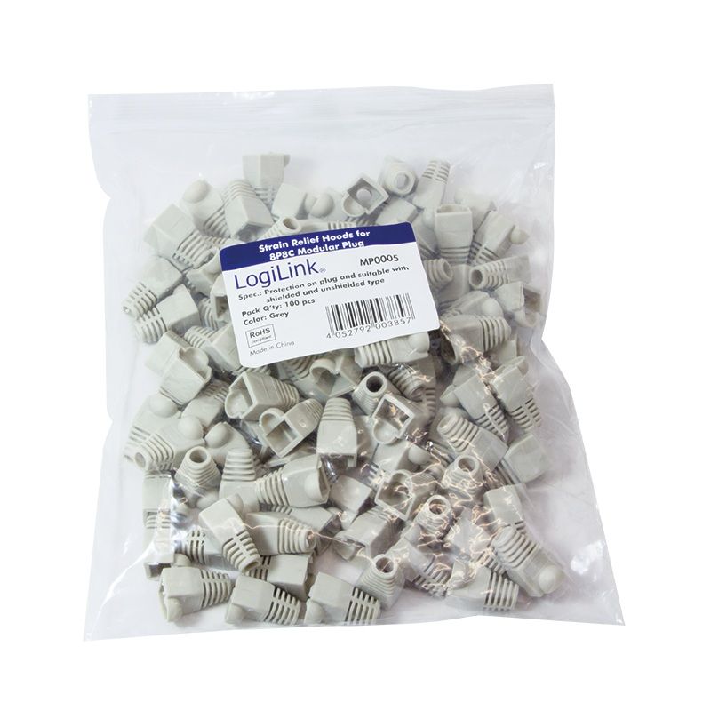 MANSON mufe RJ-45 LOGILINK pt. cablu UTP, FTP, SFTP, RJ-45 (T), plastic, 100 buc, gri,  MP0005
