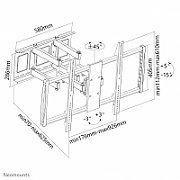 Suport TV de perete, Neomounts by Newstar LFD-W8000, Fix, 60 - 100 , VESA 900x600mm, suporta pana la 80kg, negru