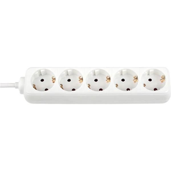 Prelungitor Bachmann SMART 3xCEE7/3, fara intrerupator, lungime cablu 5m, H05VV-F 3G1.5, alb, nedemontabil
