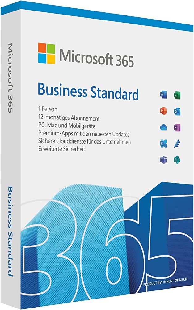 Microsoft 365 Business Std. [DE] 1Y Subscr.P8 for Windows 10 / MacOS only