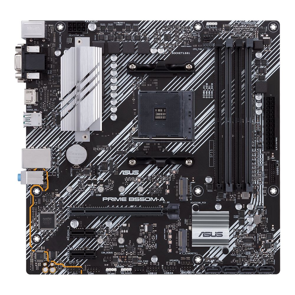 Placa de baza ASUS PRIME B550M-A, socket AM4, 4x DDR4 UDIMM, 4x SATA, 2x NVMe, 12x USB-A, mATX
