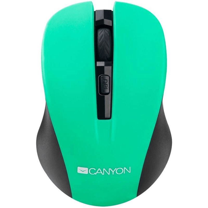 CANYON MW-1 2.4GHz wireless optical mouse with 4 buttons, DPI 800/1200/1600, Green, 103.5*69.5*35mm, 0.06kg