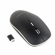 GEMBIRD MUSW-4BSC-01 Silent wireless optical mouse black Type-C receiver