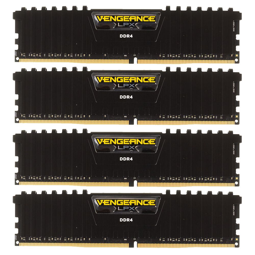 Memorie Corsair Vengeance LPX 64 GB DDR4 3200 MHz CL16, kit 4 x 16 GB, XMP 2.0, Negru