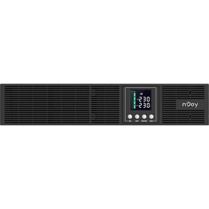 UPS nJoy UPCMCOP910HASCG01B, 1000 VA, 900 W, cu management, on-line, 8x C13, 10 minute (50% sarcina), LCD, Rack 2U, Negru