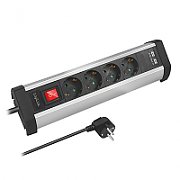 PRELUNGITOR LOGILINK, Schuko x 4, conectare prin Schuko (T), USB x 2, cablu 1.5 m, 16 A, protectie copii, on / off, alb / negru,  LPS276U  (include TV 0.8lei)