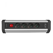 PRELUNGITOR LOGILINK, Schuko x 4, conectare prin Schuko (T), USB x 2, cablu 1.5 m, 16 A, protectie copii, on / off, alb / negru,  LPS276U  (include TV 0.8lei)