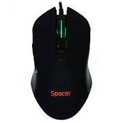MOUSE Spacer - gaming, gaming, cu fir, USB, optic, 12.000 dpi, butoane/scroll 6/1, iluminare RGB, negru,  SPGM-ALIEN-NOVA  (include TV 0.18lei)