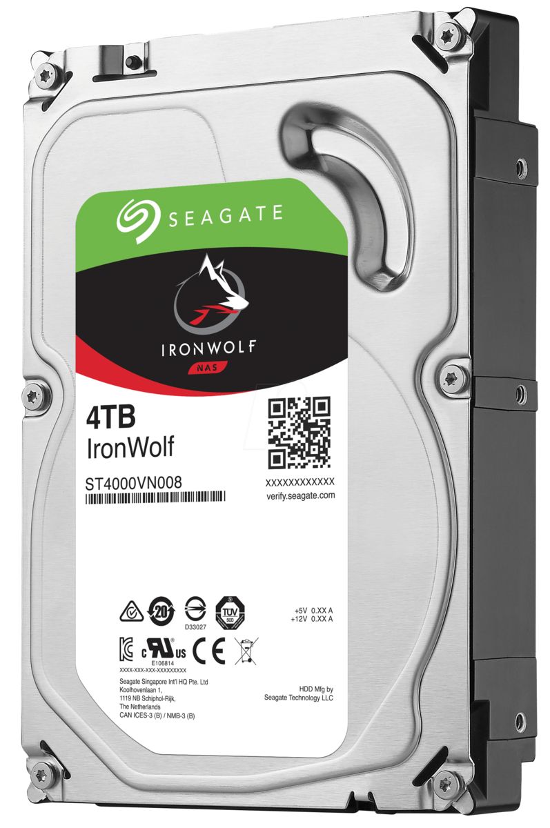 Seagate 8.9cm (3.5 ) 4TB SATA3 IronWolf 5400 256MB intern