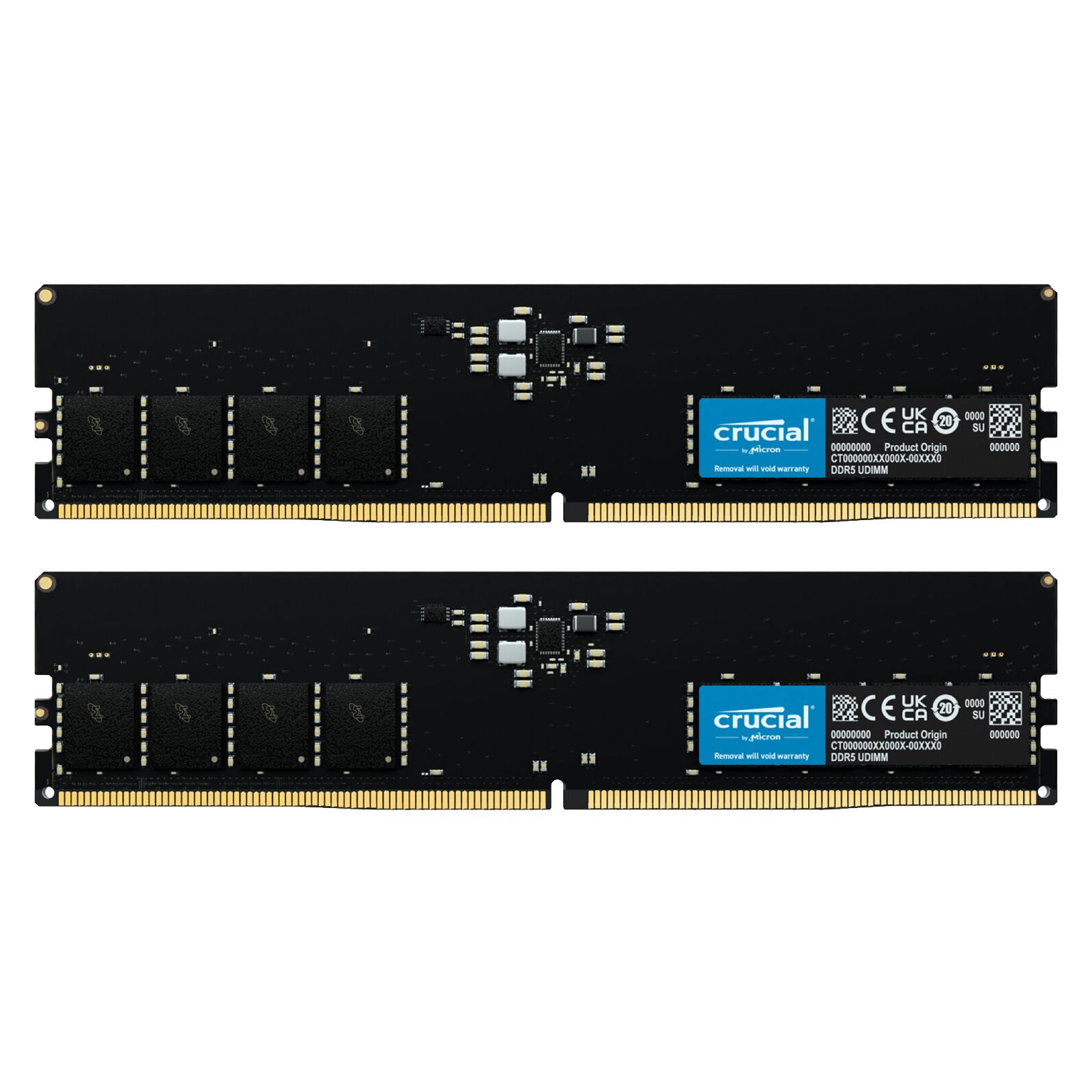 Memorie Crucial 32 GB DDR5 4800 MHz CL40, kit 2 x 16 GB, XMP 3.0, Negru