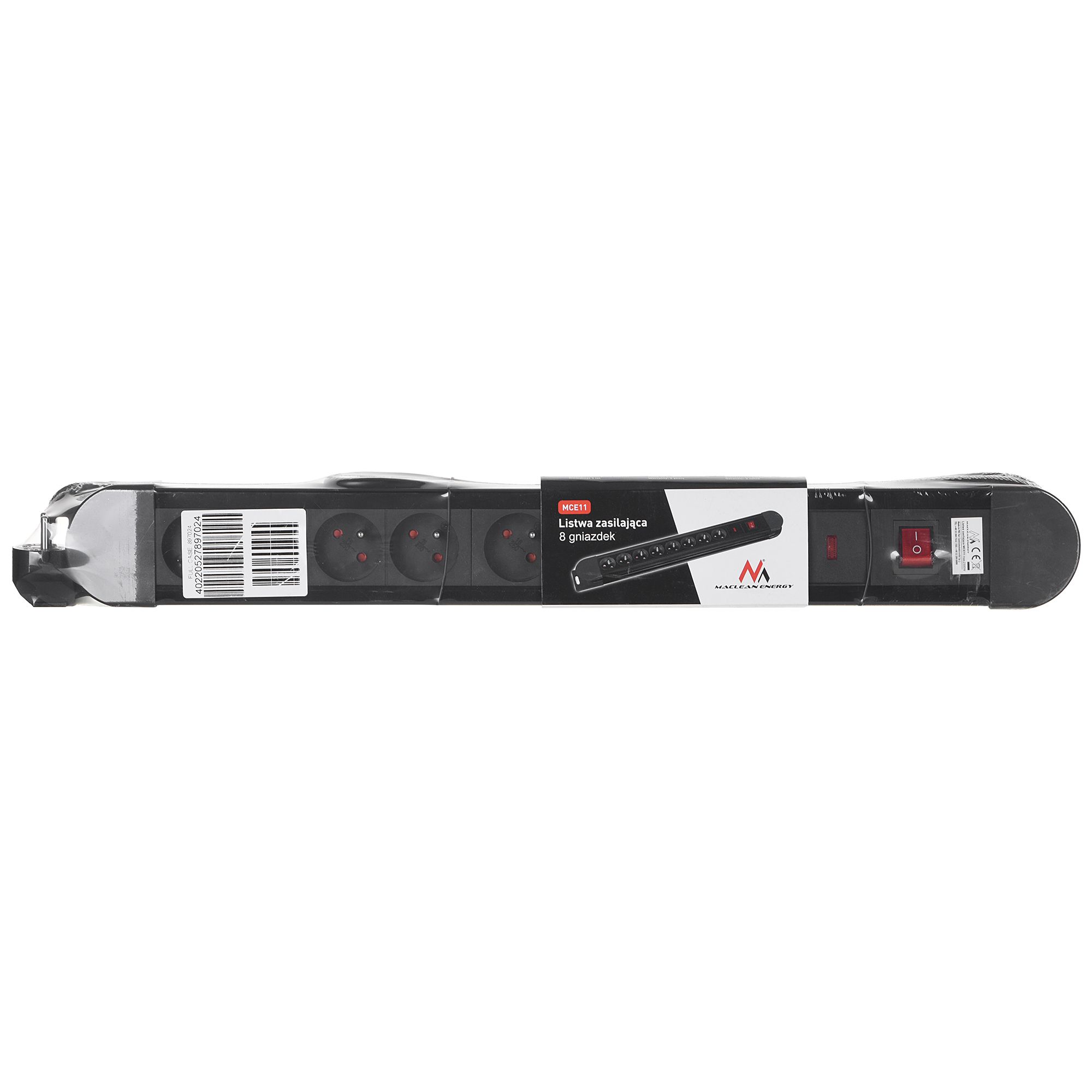 Maclean MCE11 power extension 1.5 m 8 AC outlet(s) Indoor Black