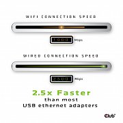 CLUB3D USB 3.2 Gen1 Type A to RJ45 2.5Gbps Adapter