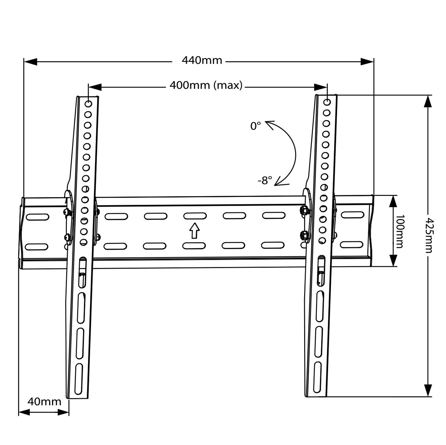 MACLEAN BRACKETS MC-862 Original Extra Sturdy Adjustable Easy Installation TV Bracket 26-55  40kg Universal Black max Vesa 400x400
